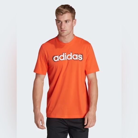 NWT AEROREADY WORKOUT SILICONE PRINT LINEAR LOGO TRAINING TEE - Picture 1 of 9